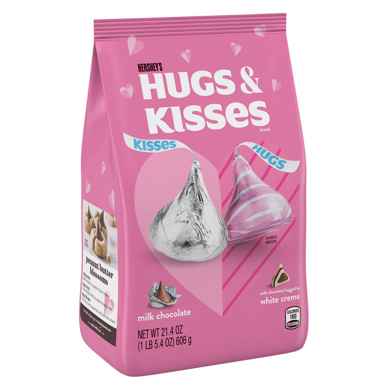 HERSHEY'S HUGS & KISSES Assorted Flavored, Valentine's Candy Bag, 21.4 oz