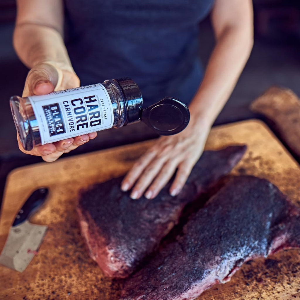 Hardcore Carnivore Black: Activated Charcoal Meat Seasoning Rub (13 oz Shaker) Texas-Made, Blend for Steak, Brisket, Burgers, BBQ, Grilling and Smoking