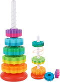 Baby Spinning Stacking Toys for Toddlers 1-3, Rainbow Ring Stacker Montessori Toys for Babies 6-12 Months, 1 2 3 One Year Old Girl Boy Birthday Gifts, Autism Sensory Learning Toy