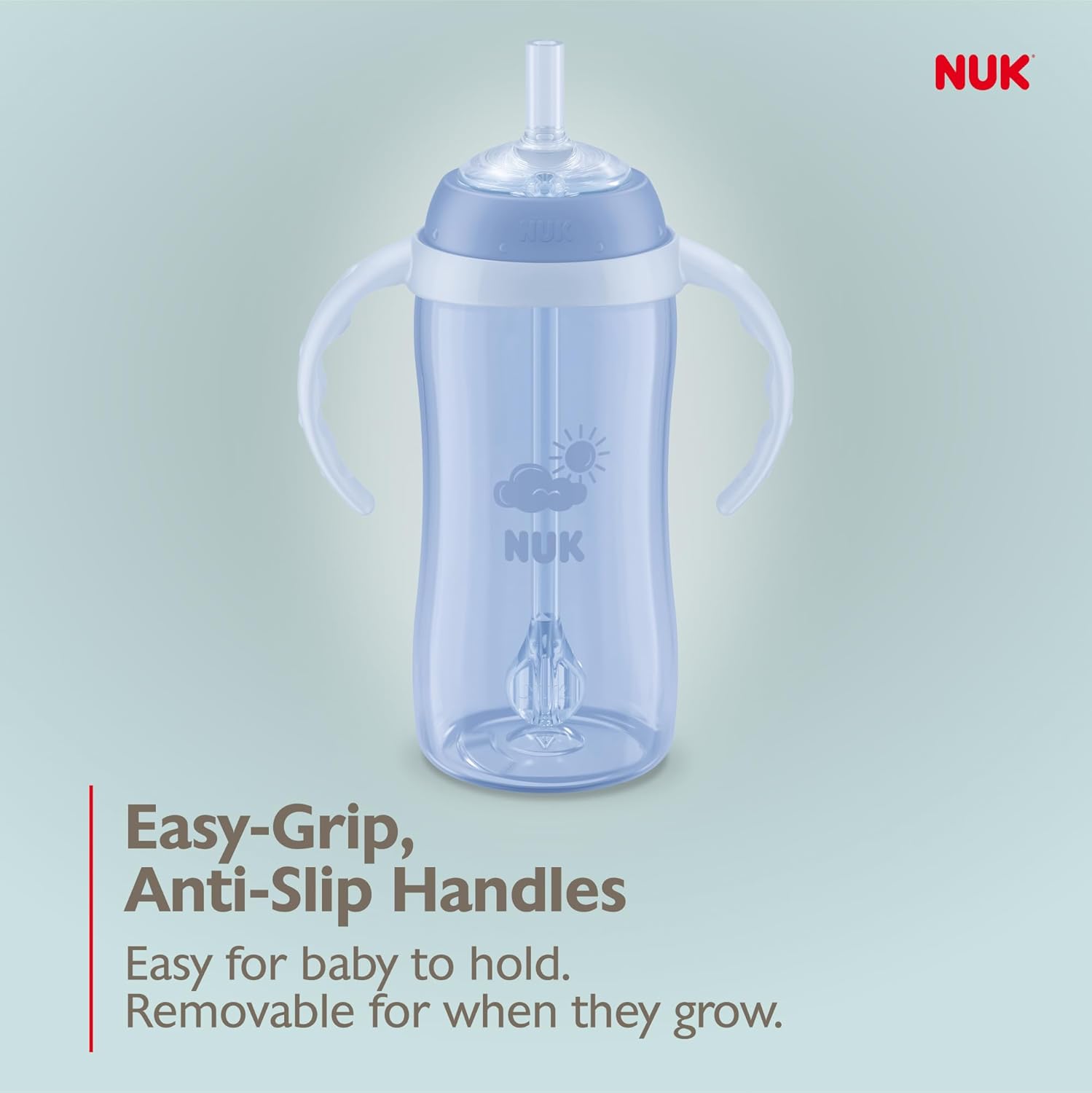 NUK Learner Straw Cup 10oz - Toddler Cup with Soft Straw for Easy Drinking Suitable for Ages 8 Months and Up
