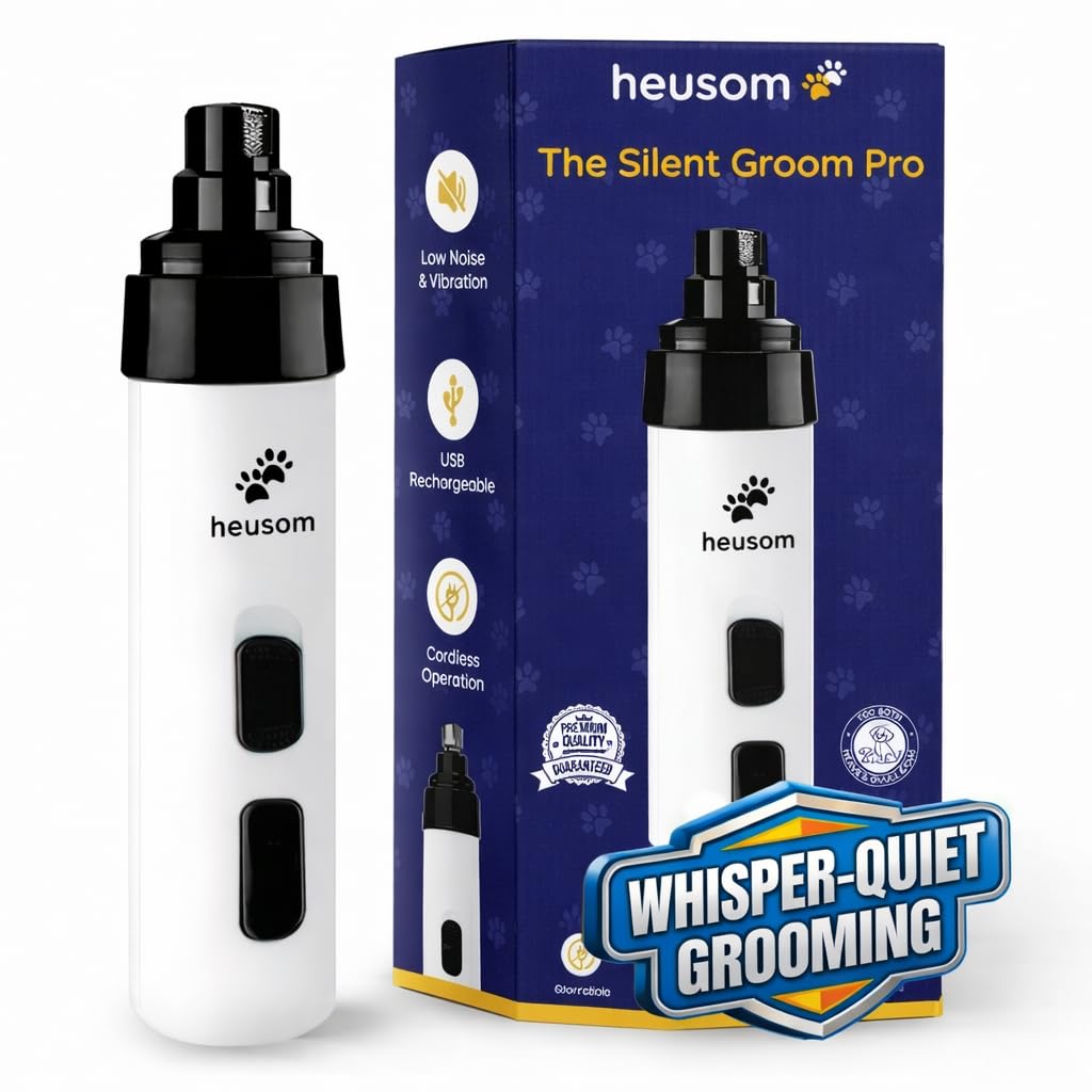 Silent Groom Pro Pet Nail Grinder | Whisper Quiet Claw Trimmer for Dogs, Cats and Other Animals | Safe & Stress Free Nail Grooming, Ideal for Sensitive Dogs of All Breeds & Sizes