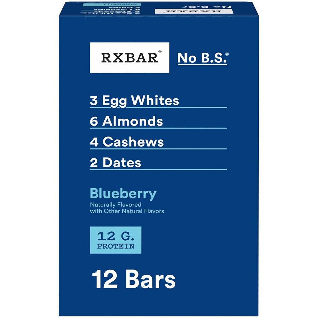 RXBAR Protein Bars, Protein Snack, Snack Bars, Blueberry, 22oz Box (12 Count)