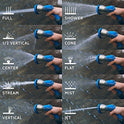 INNAV8 Garden Hose Nozzle Heavy Duty - Features 10 Spray Patterns, THUMB CONTROL On Off Valve Hose Sprayer Nozzle for Easy Water Control - Outdoor Water Hose Nozzle Head Attachment