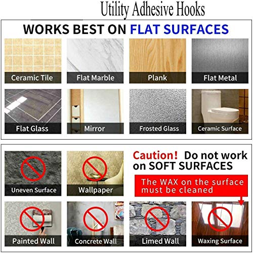 Jwxstore 24 Pack Self Adhesive Hooks Heavy Duty - 33lb Max, Transparent, Waterproof, Sticky Wall Hooks for Keys, Bathroom, Shower, Outdoor, Kitchen, Door, Home Improvement, Utility Hooks