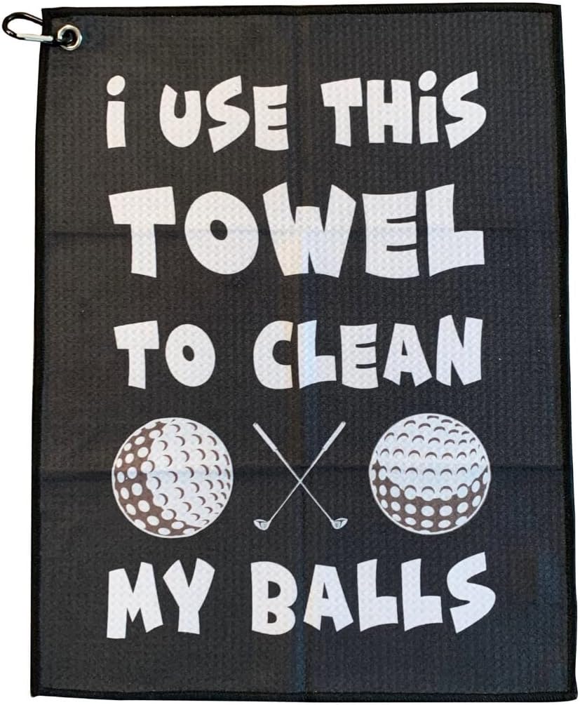 SHANKITGOLF Golf Towel for Golf Bag Microfiber with Clip, Funny Cleaning Cloth for Balls & Clubs, Premium Accessories, Gift for Men, Golfers, Dad