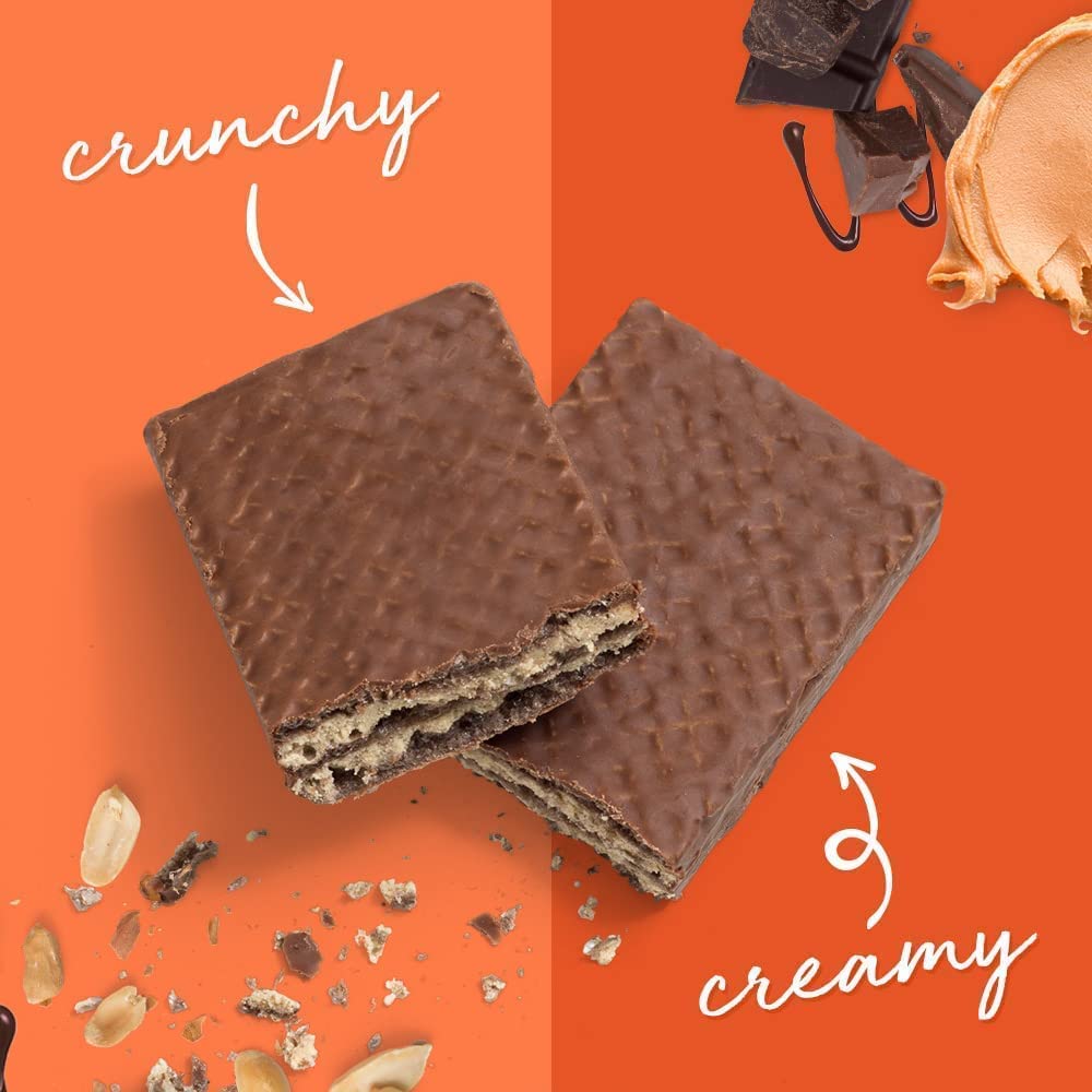 Power Crunch Protein Wafer Bars, High Protein Snacks with Delicious Taste, Peanut Butter Fudge, 1.4 Ounce (12 Count)