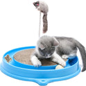AUOON Cat Scratcher Toy with Ball Track - 3 in 1 Interactive Cat Toy, Cat Scratch Pad with Cat Ball Toy and Plush Cat Mouse Toy for Indoor Cats and Kittens (Blue)