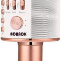 BONAOK Wireless Bluetooth Karaoke Microphone,3-in-1 Portable Handheld Karaoke Mic Speaker Machine Home Party Birthday for All Smartphones PC(Q37 Rose Gold)