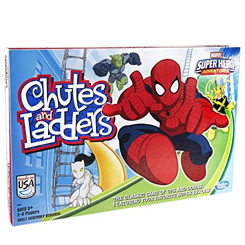 Hasbro Gaming Chutes and Ladders: Marvel Spider-Man Edition Board Game for Kids 2-4 Players, Preschool Games, Easter Gifts for Boys and Girls, Ages 3 and Up ( Exclusive)