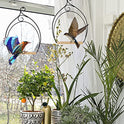 winemana Set of 3 Hummingbird Swings, Rust Resistant Metal Frame, Wooden Dowel, Attach to Bird Feeders, Perfect for Hanging Indoor Office Outdoor Trunk Lawn Patio Garden (7.4" x 5.5")