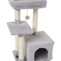 FISH&NAP Cute Cat Tree Kitten Cat Tower for Indoor Cat Condo Sisal Scratching Posts with Jump Platform Cat Furniture Activity Center Play House Grey