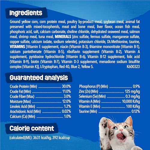 Purina Friskies Dry Cat Food Seafood Sensations With Salmon, Tuna, and Shrimp Flavors - 22 lb. Bag