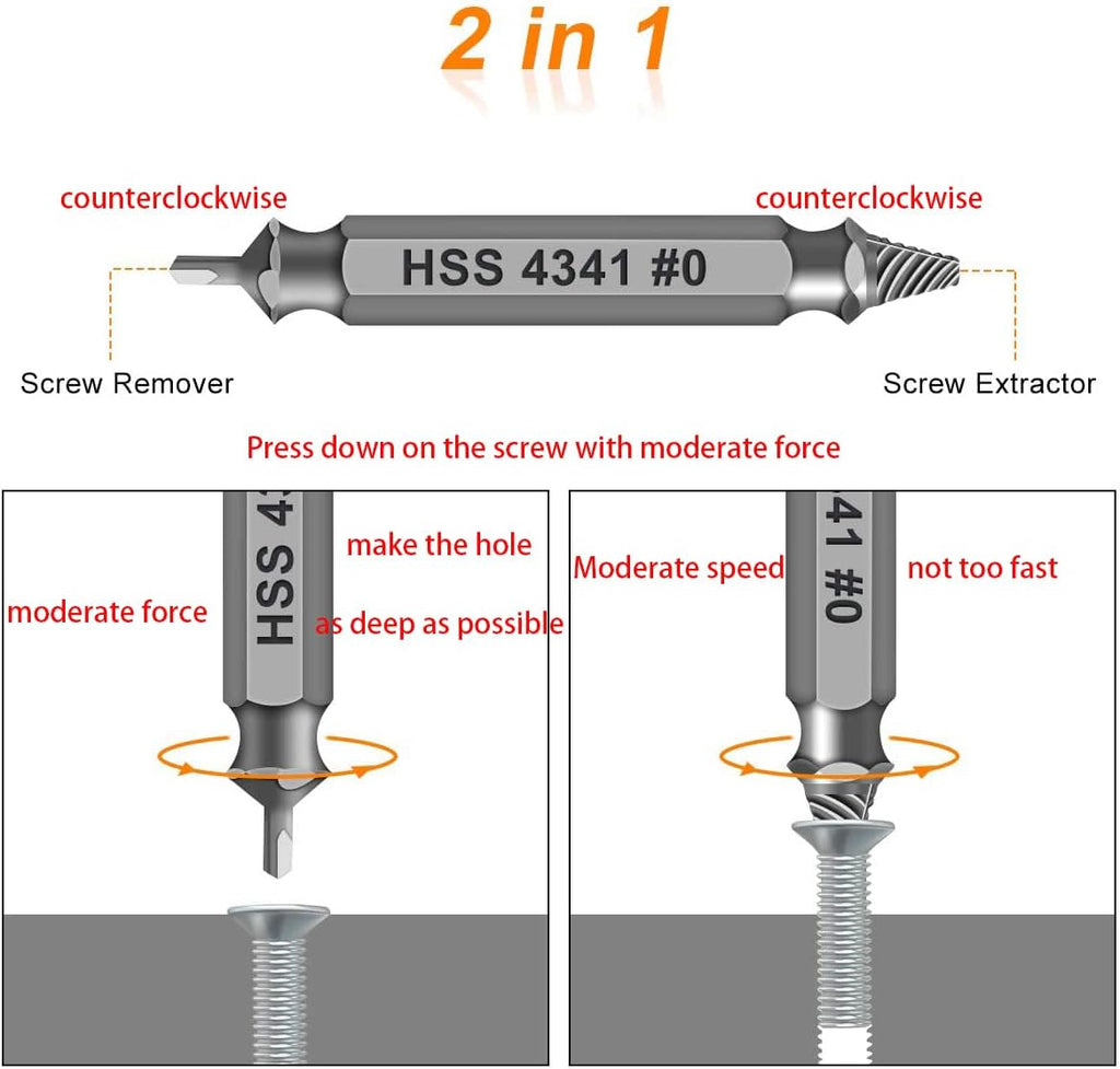 Gifts for Men,Damaged Screw Extractor Set-Christmas Stocking Stuffers for Men Adults Him,Mens Gifts for Dad,Husband,Stripped Screws Nuts & Bolts Drill Bit Tools for Easy Removal of Rusty Broken Screw
