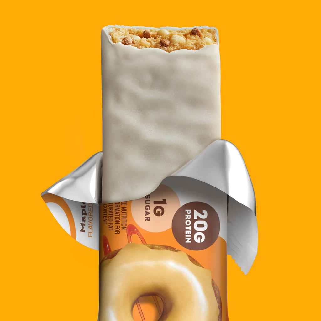 ONE Protein Bars, Maple Glazed Doughnut, Gluten Free with 20g Protein and 1g Sugar, Pantry Staples, 2.12 oz (12 Count)