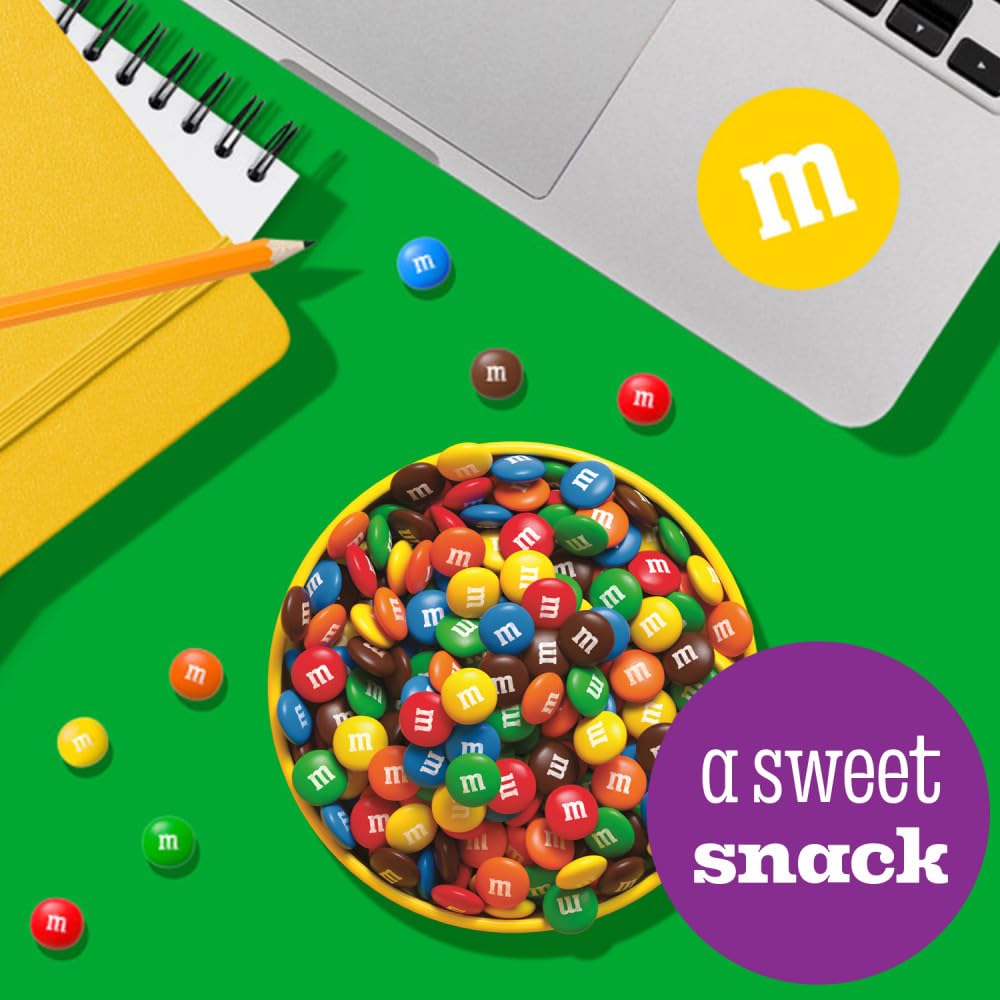 M&M'S Milk Chocolate Candy, Party Size, 2.4 lb Resealable Bag for Parties, Baking & Sharing