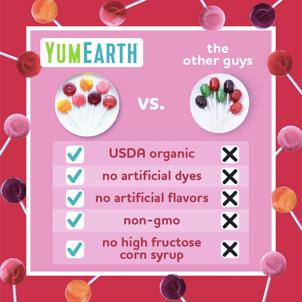 YumEarth Organic Pops Variety Pack, 40 Fruit Flavored Favorites Lollipops, Allergy Friendly, Gluten Free, Non-GMO, Vegan, No Artificial Flavors or Dyes