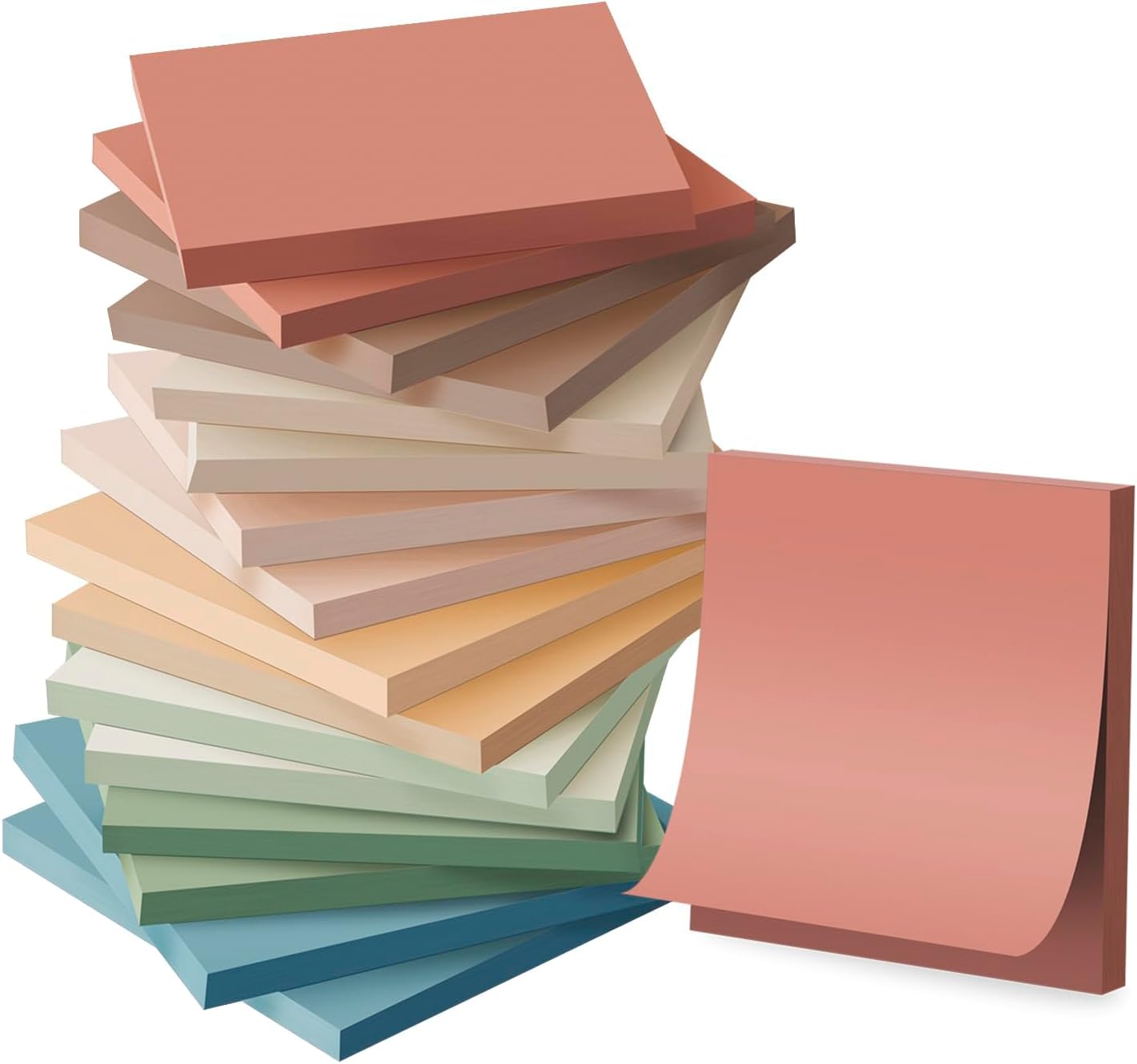 (16 Pack) Sticky Notes 3x3, Vintage Colors, Sticky Pads, Recyclable, Easy to Stick for Home, Office, Notebook