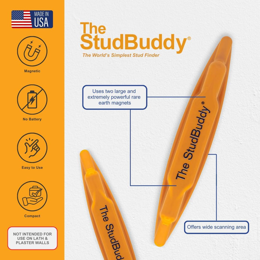The Original StudBuddy® Magnetic Stud Finder - Made in the USA - Easy to Use Stud Finder - No Batteries Required - Powerful Magnet Stud Finder - Stud Finder for Drywall and Wood