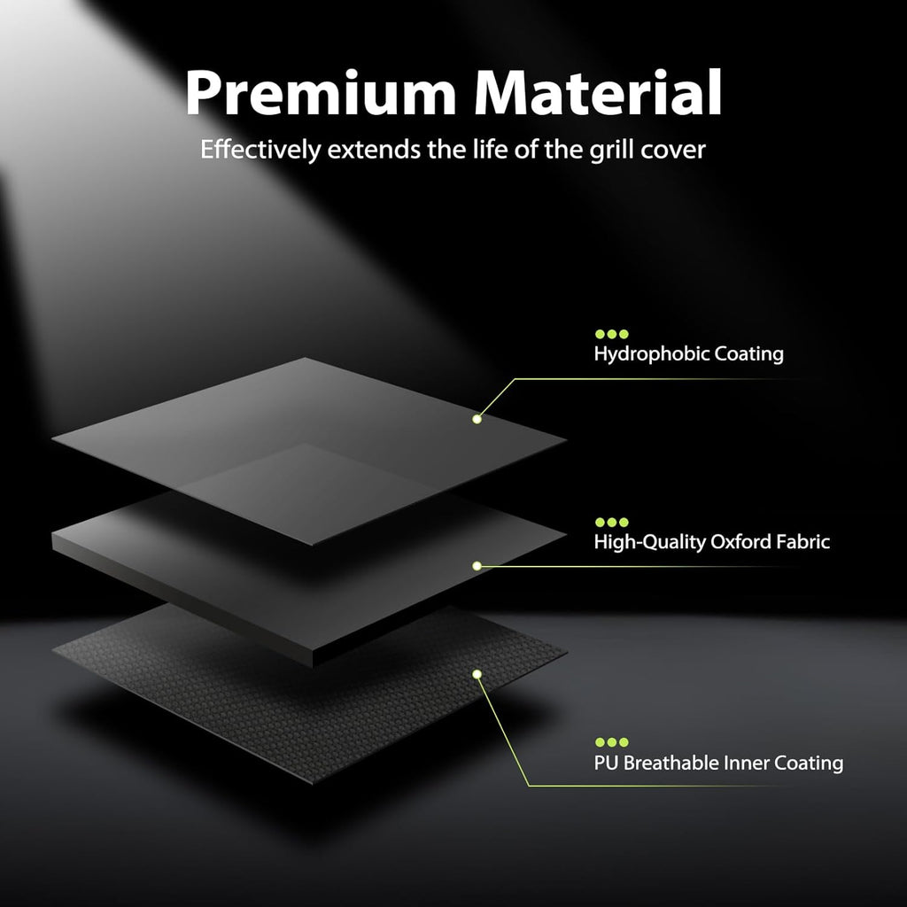 Grill Cover for Outdoor Grill, Universal Fit 45"-75" BBQ Gas Grill Waterproof Anti-UV Oxford Fabric Windproof Design with Adjustable Straps, Fits Weber/Char-Broil/Nexgrill and More (58")