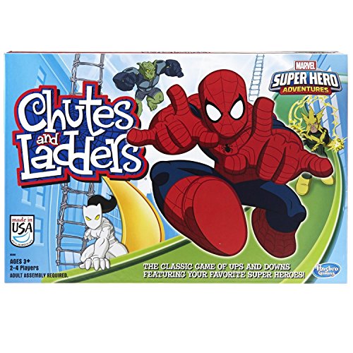 Hasbro Gaming Chutes and Ladders: Marvel Spider-Man Edition Board Game for Kids 2-4 Players, Preschool Games, Easter Gifts for Boys and Girls, Ages 3 and Up ( Exclusive)