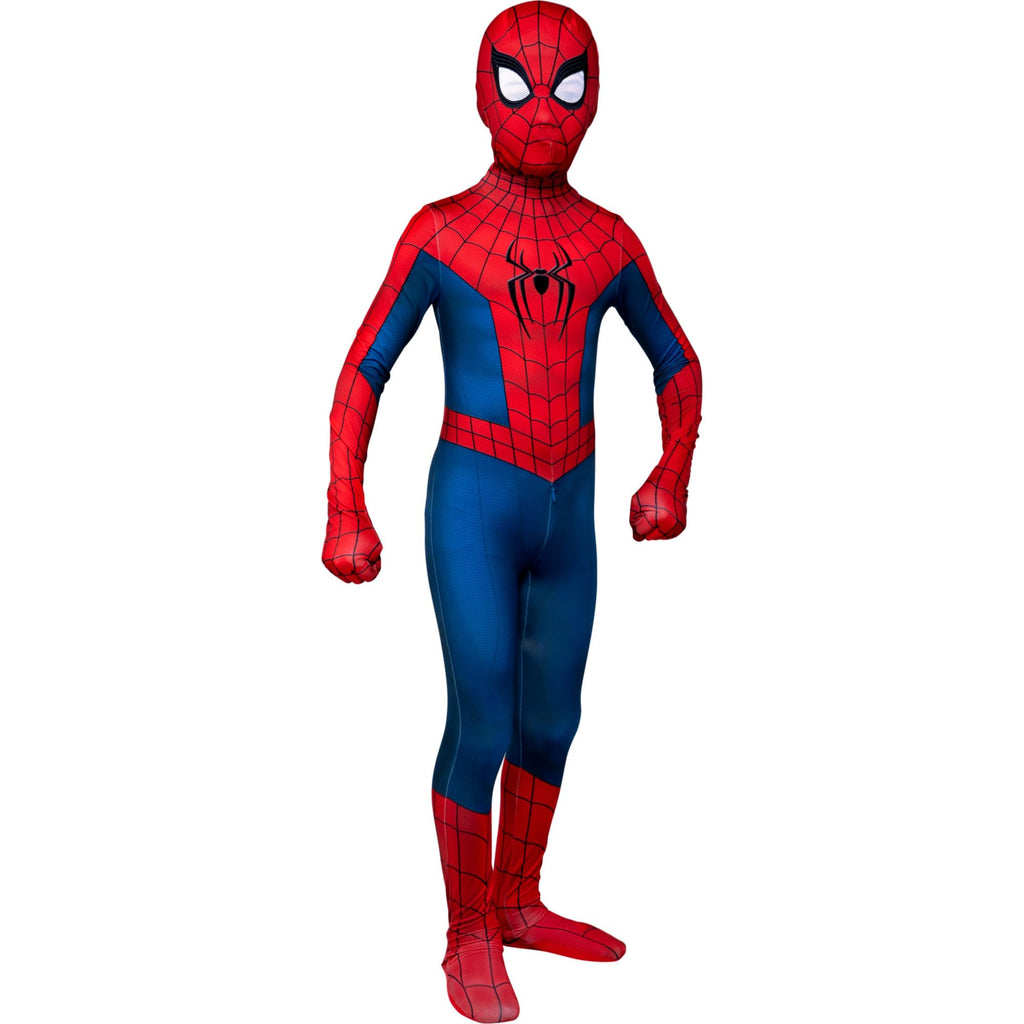 MARVEL Spider-Man Official Youth Zentai Halloween Costume - Deluxe Two-Way Stretch Spandex with Invisible Zippers