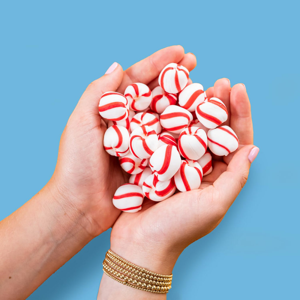 Brach's Bobs Sweet Stripes Soft Peppermint Candy, Individually Wrapped Pieces, 3.9 lb Tub (350 Count)