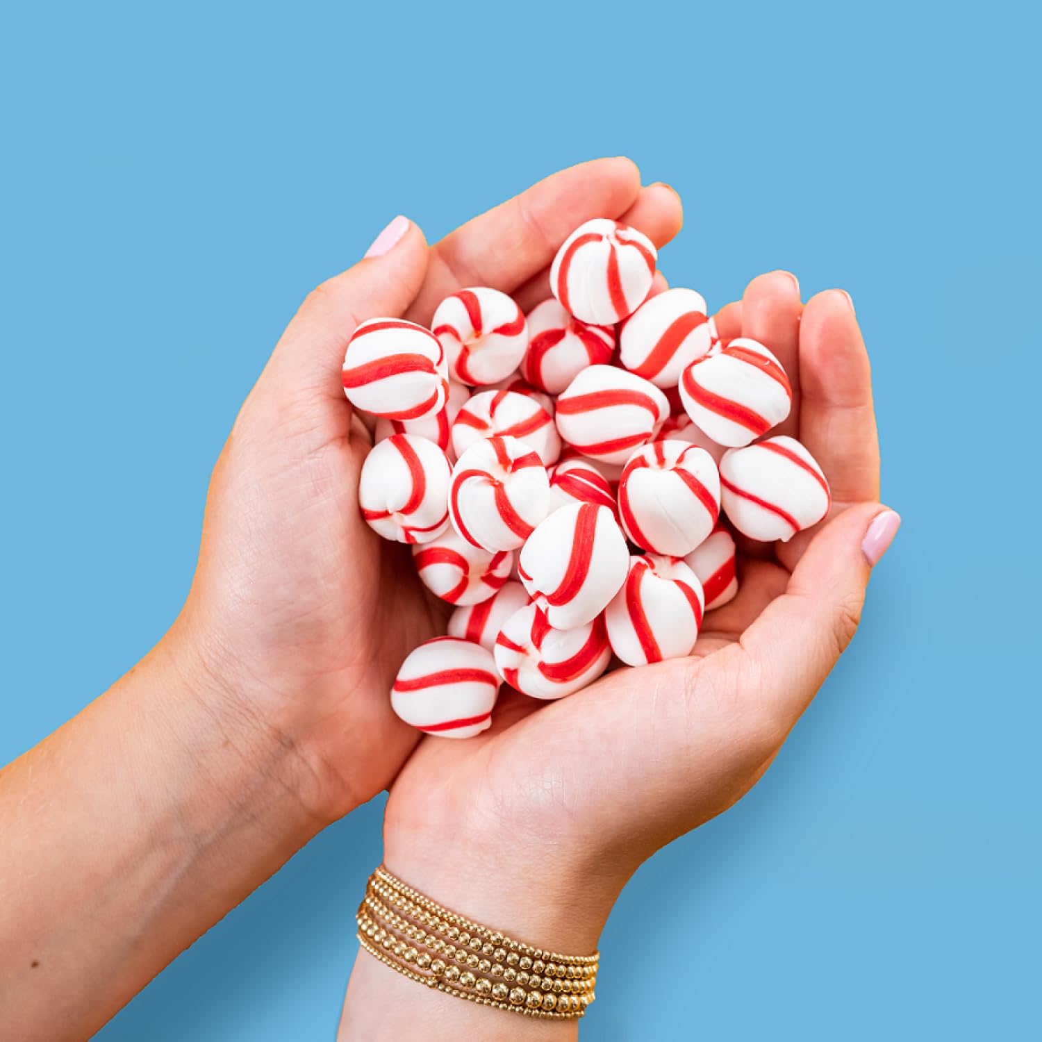 Brach's Bobs Sweet Stripes Soft Peppermint Candy, Individually Wrapped Pieces, 3.9 lb Tub (350 Count)