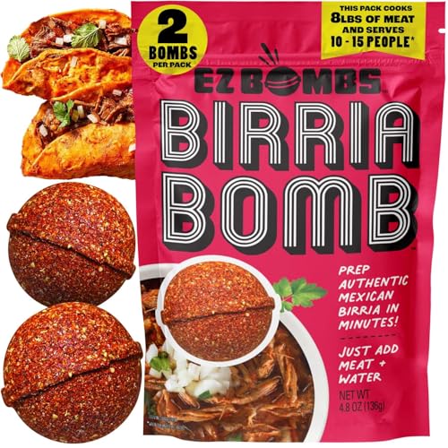 EZ Bombs Birria Bomb Seasoning - Pack of 2, Mexican Spice Mix | Authentic, perfect for tacos, nachos & quesadillas, made with real chiles, herbs & spices