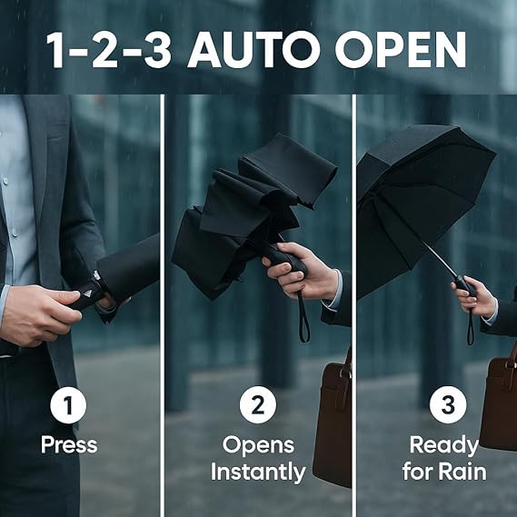 Mr. Pen- Windproof Travel Umbrella, Automatic Umbrellas for Rain, Compact