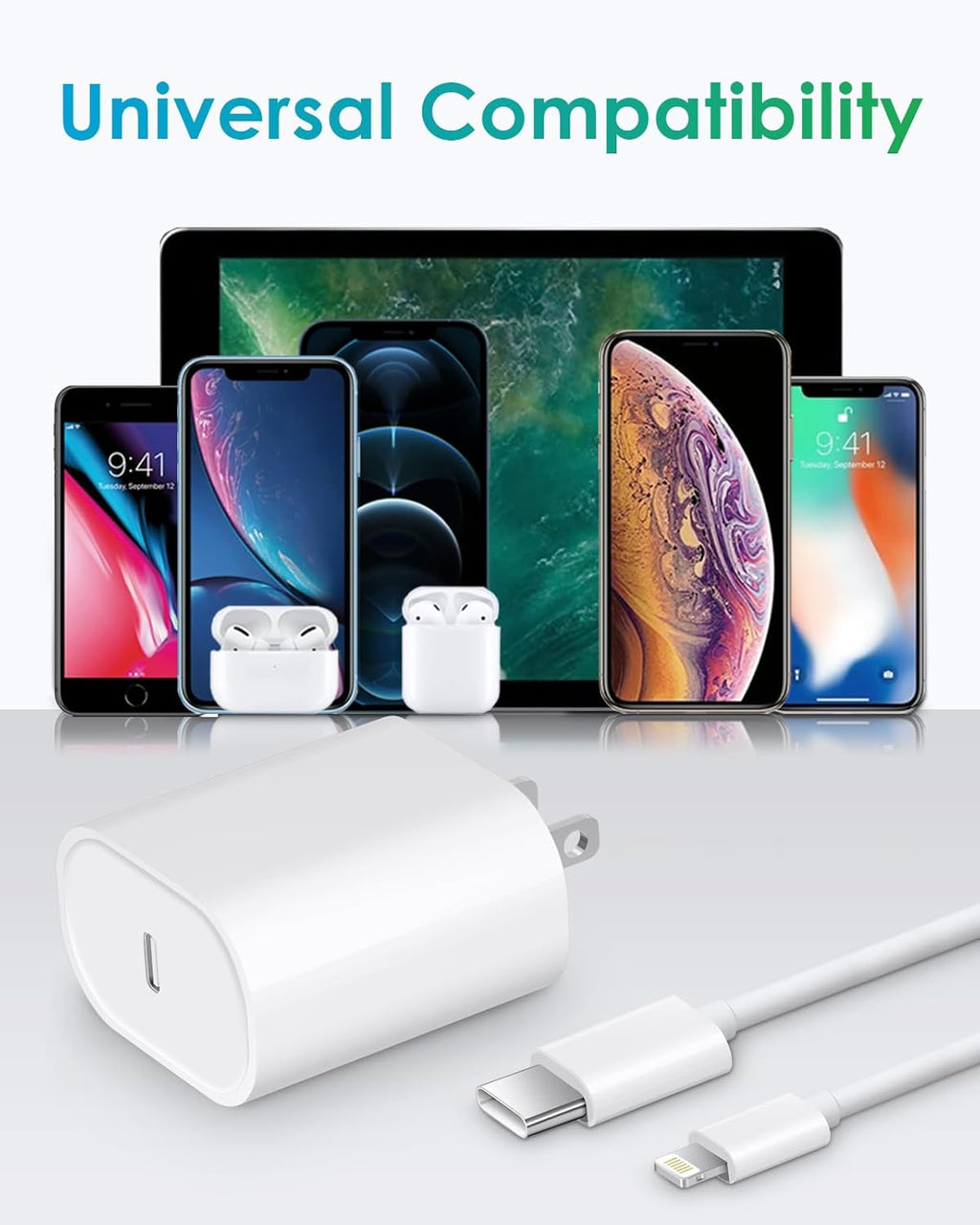 Fast Charger i Phone, 20W USB C Block with 6Ft Cable Compatible with IP 14/14 Pro/14 Plus/14 Pro Max/13/13 Mini/13 Pro/13 Pro Max/12/11/X & More