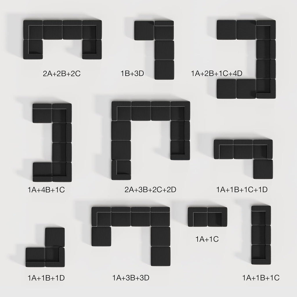 Novilla 106" Modular Sectional Sofa, Modern Cloud Sectional Couch with Smarts Coil Support, L-Shape Boneless Couch for Living Room Apartments Bedroom, No Assembly Required (3 Seater + 1 Ottoman)