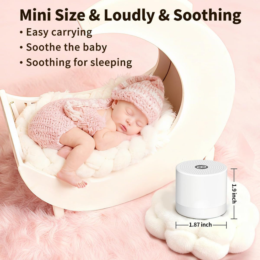 Sound Machine Mini White Noise Machine with 30 Soothing Sounds for Newborn Baby Kids Adults Portable Rechargeable Sleep Brown Noise Machine 4 Timers Memory Function for Travel Camping Home Office