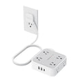TESSAN Surge Protector Power Strip with 900J Surge Protection, 5 Ft, Grey | 8 AC with 3 USB Ports (1 USB C), Flat Plug Extension Cord, 3 Sided Outlet Extender with Power Switch for Office, Dorm