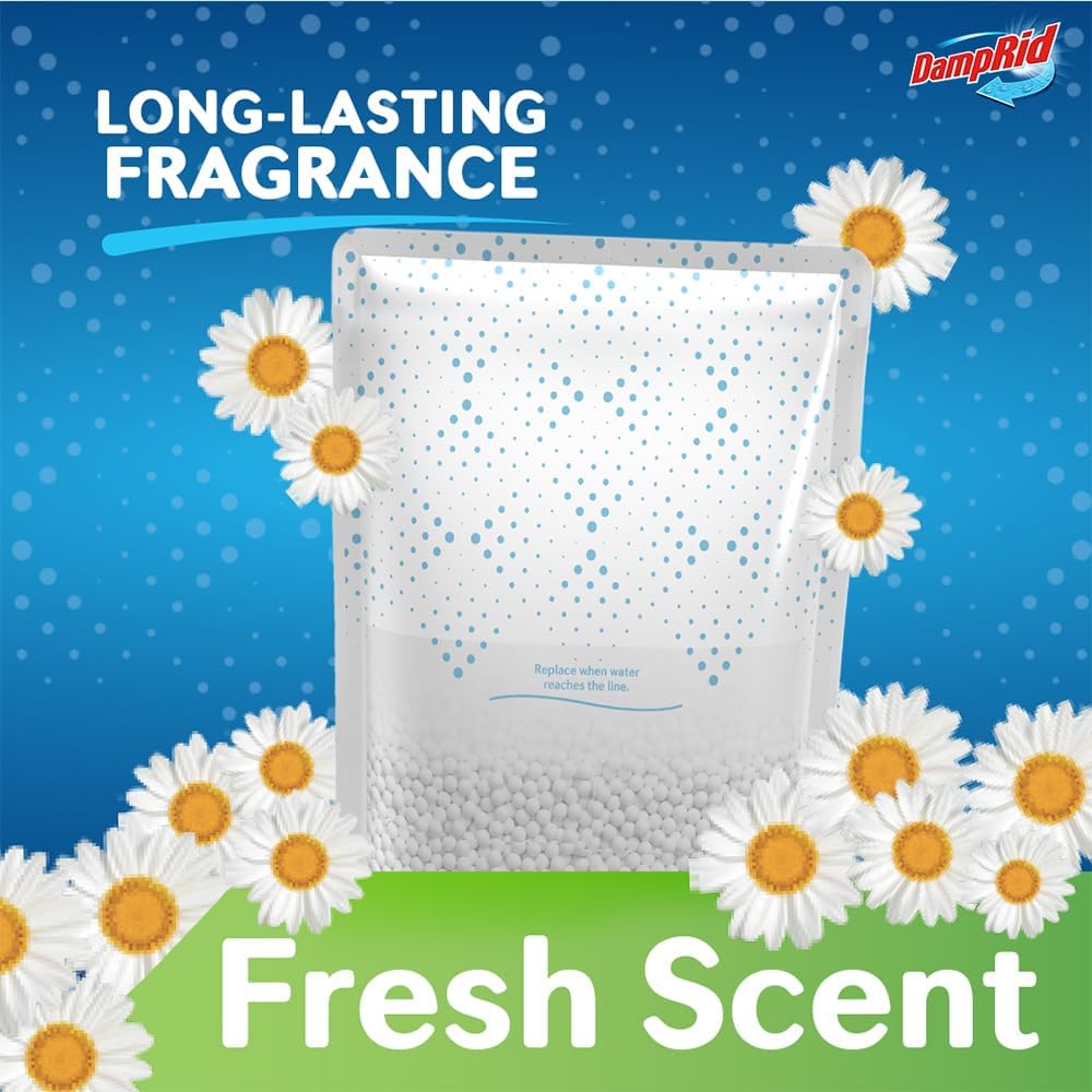 DampRid Fresh Scent Single-Use Pouch Moisture Absorber, 6-Pack