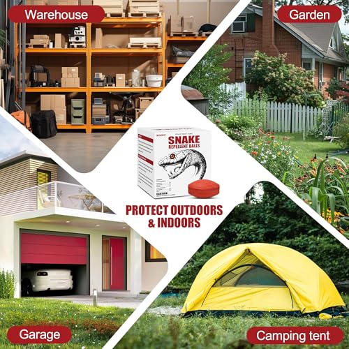 Snake Repellent for Yard, Powerful Outdoor Protection, Pet & Child Safe | Natural Snake Deterrent for Home, Garden, Camping Targets Copperhead & Rattlesnakes (12, 1 Count (Pack of 12))