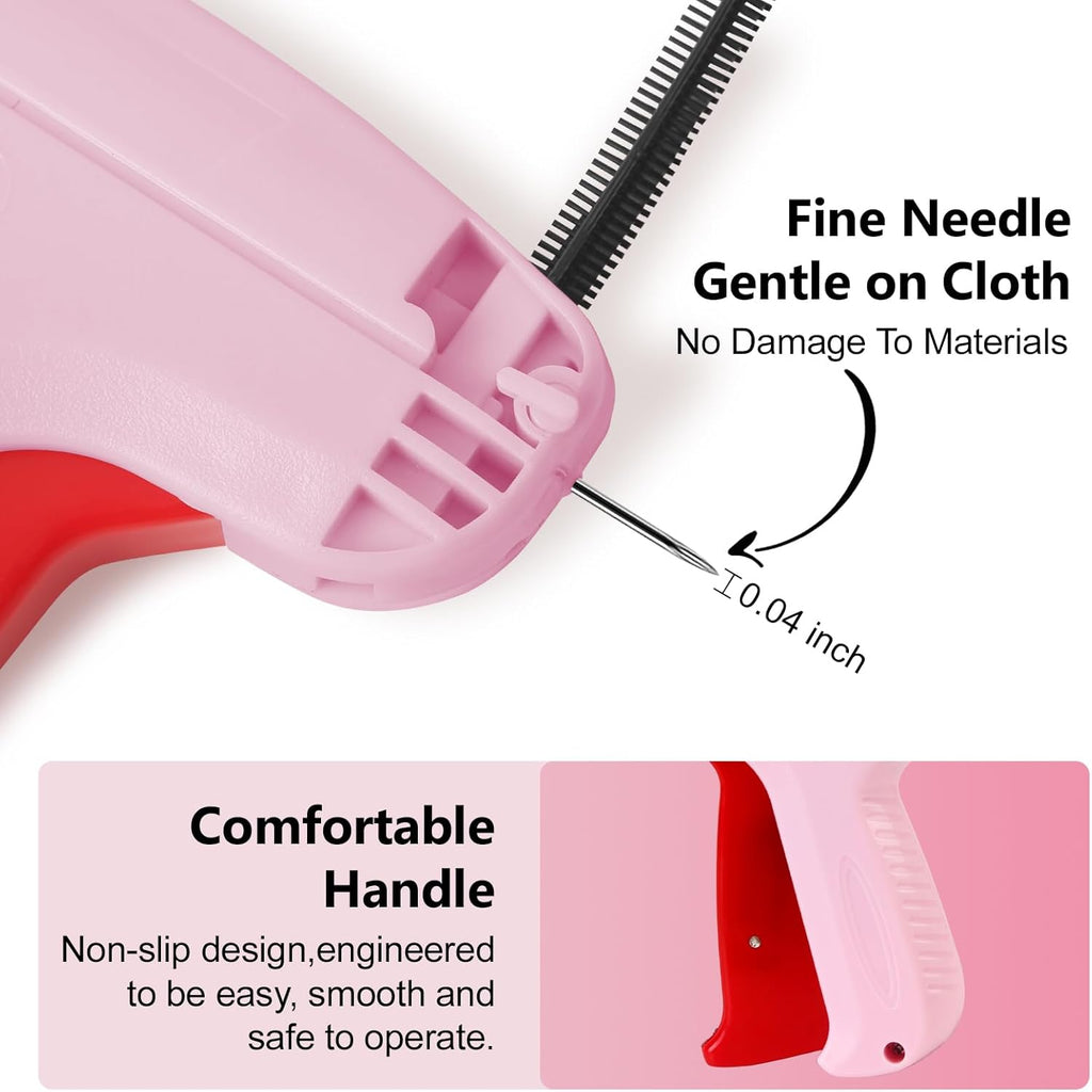 Stitch Gun with 6 Fine Needles,4000 Pcs Micro Fasteners(2000 White & 2000 Black).Quick Clothing Fixer Stitch Gun for Clothes Quick Stitchy Sewing Gun Clothing Tag Gun for Clothes