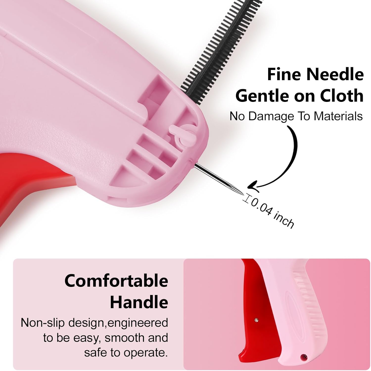 Stitch Gun with 6 Fine Needles,4000 Pcs Micro Fasteners(2000 White & 2000 Black).Quick Clothing Fixer Stitch Gun for Clothes Quick Stitchy Sewing Gun Clothing Tag Gun for Clothes