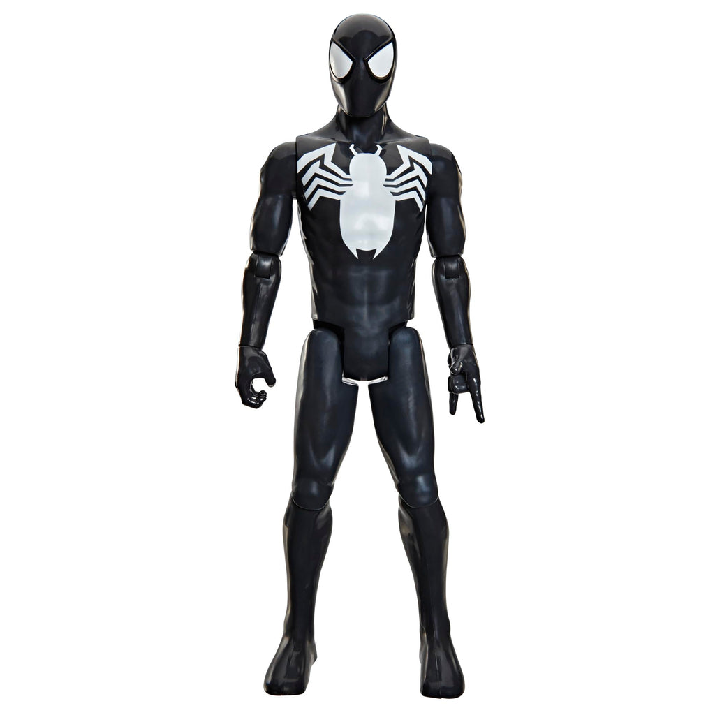 SPIDER-MAN Marvel Titan Series Black Suit Action Figure, 12-Inch-Scale (30 cm) Super Hero Toys for Kids Ages 4+