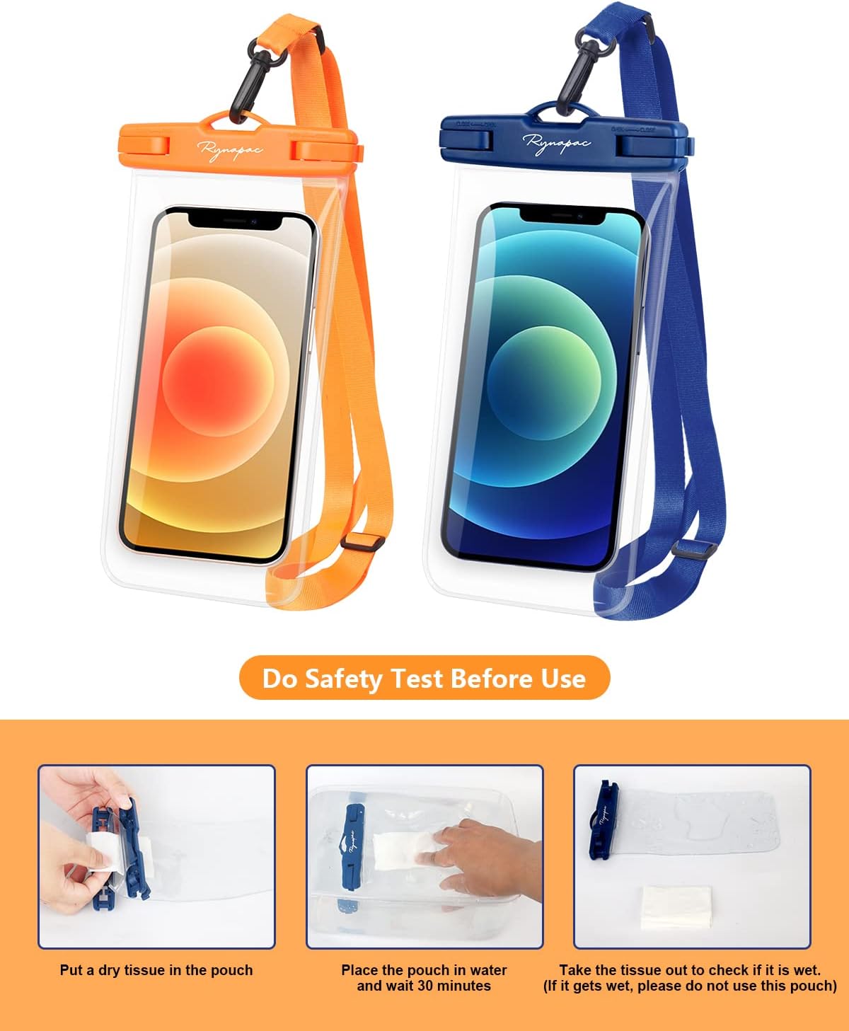 Waterproof Phone Pouch Bag - 7.5in Water Proof Cell Phone Case for Beach Travel, IPX8 Dry Bag with Lanyard for iPhone 16 15 14 Pro Max Galaxy S25+ S24+, Cruise Ship Essentials 2025