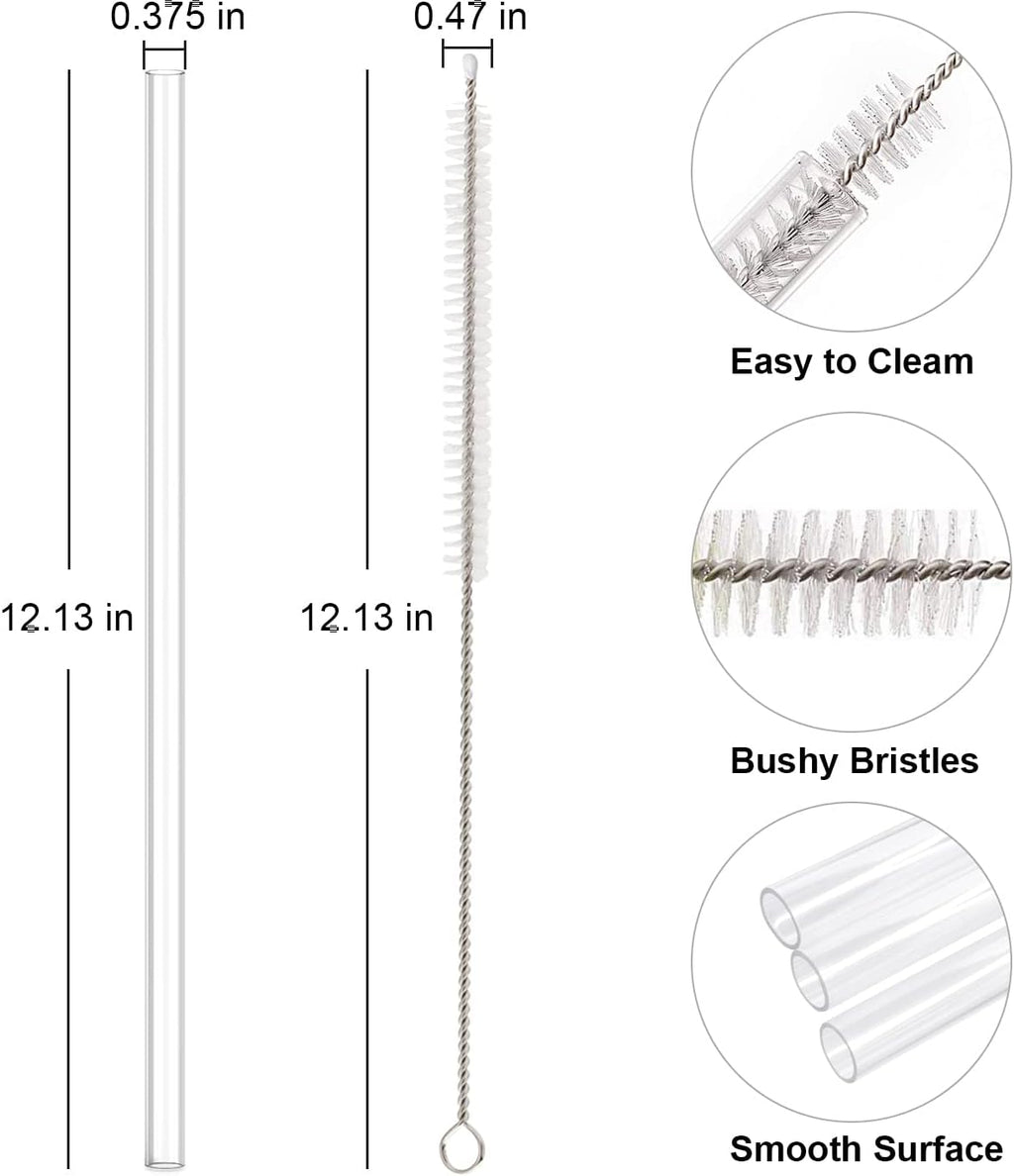 Replacement Straw Compatible with Stanley 40 oz 30 oz Cup Tumbler, 6 Pack Reusable Straw with Cleaning Brush, Plastic, Clear