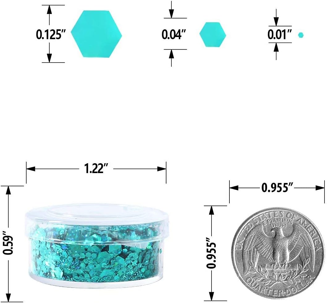 Holographic Chunky Glitter, Set of 12, Licool Craft Glitter for Resin Art Crafts, Cosmetic Glitter for Nail Body Face Eye, Epoxy Resin Sequin Flake Sparkle for Slime Tumbler Jewelry Making