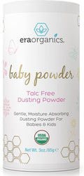 Era Organics Talc-Free Organic Baby Powder - USDA Organic Dusting Powder with Arrowroot, Calendula and Cornstarch for Newborns, Babies or Toddlers - Soothing, Fragrance Free, Made in USA (3oz/85g)