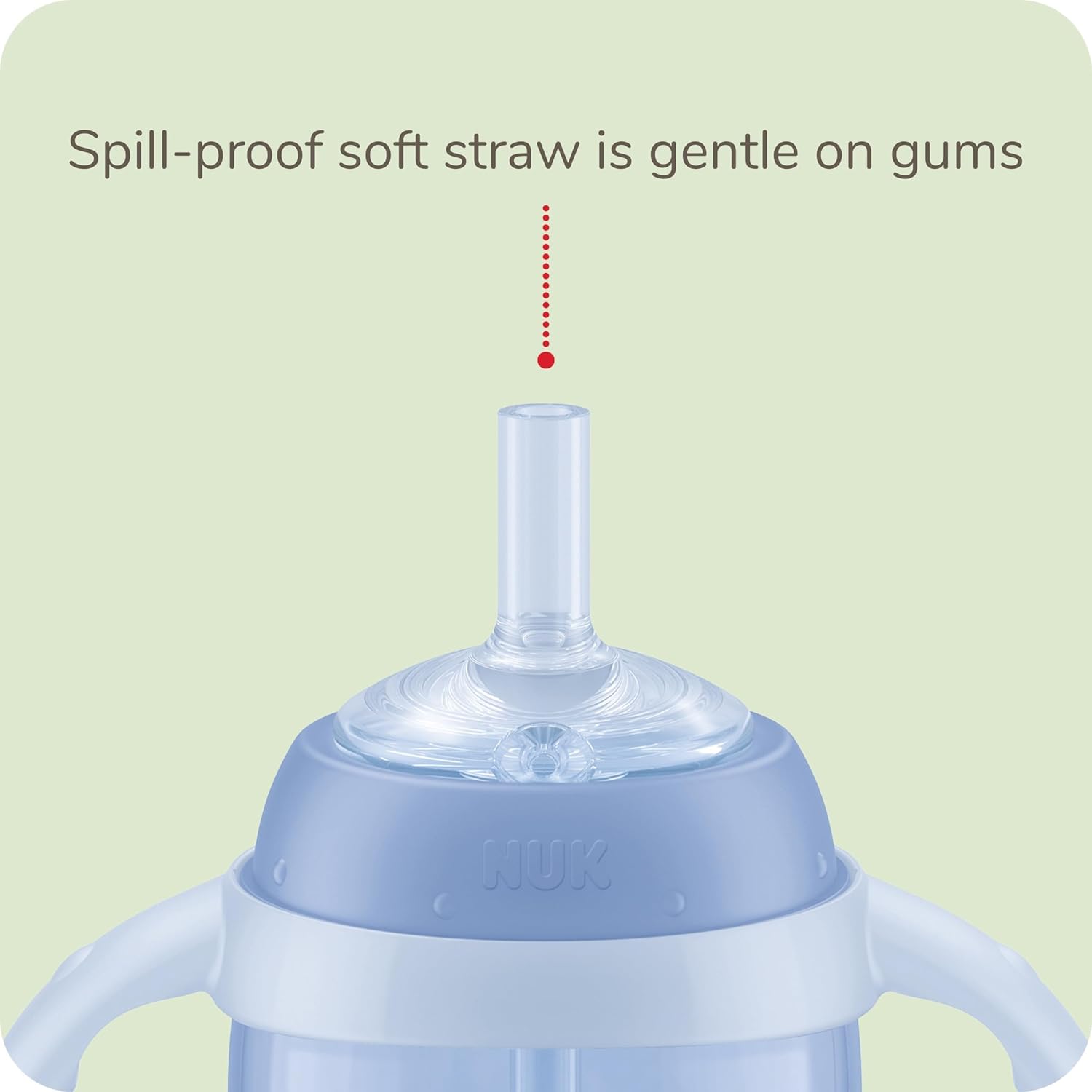 NUK Learner Straw Cup 10oz - Toddler Cup with Soft Straw for Easy Drinking Suitable for Ages 8 Months and Up