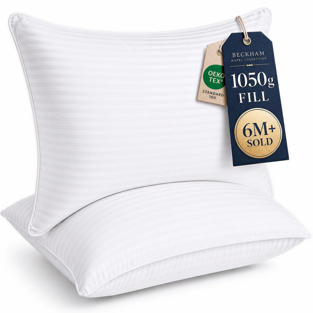 Beckham Hotel Collection Bed Pillows Standard/Queen Size Set of 2 | Original Soft Down Alternative Pillow for Sleeping, Soft Support for Back, Stomach or Side Sleepers