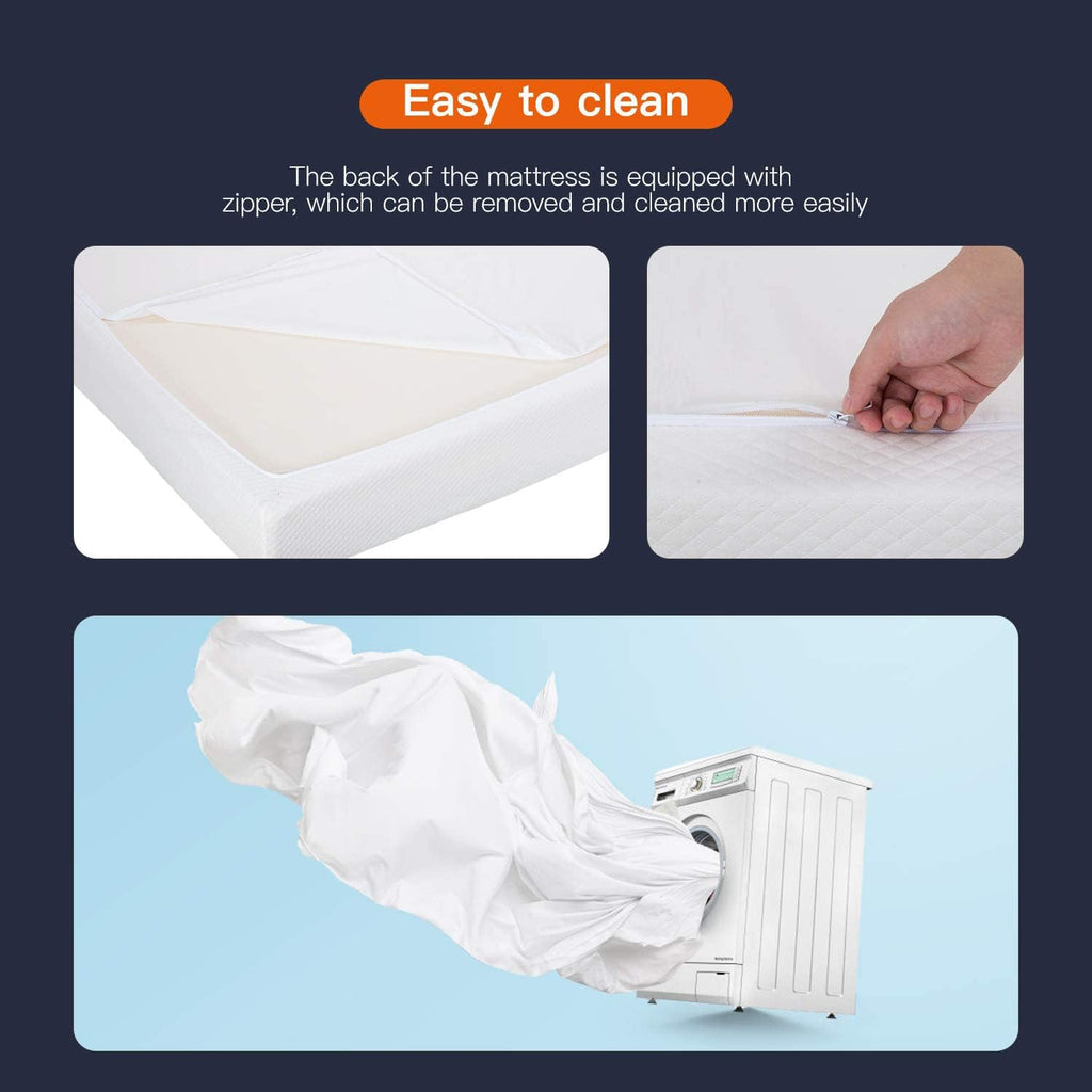 FDW | 8 Inch Twin Mattress | Medium Firm | Gel Memory Foam Mattress | White | Bed in a Box, CertiPUR-US Certified | Pressure Relief, Cooling Ventilated Foam | Washable Removable Cover