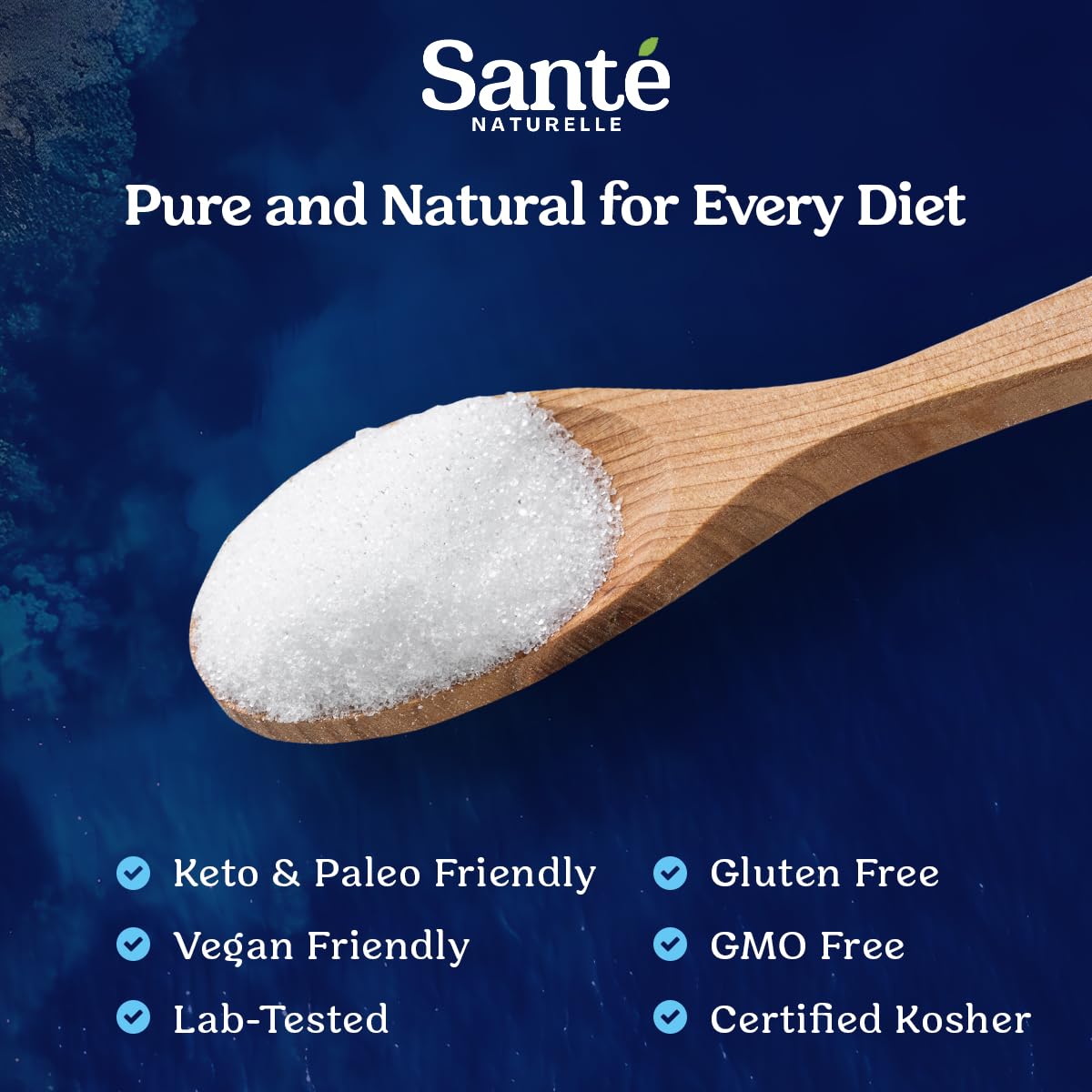 Sante Naturelle Celtic Salt Organic Fine Ground - 1.1lb (18oz) Unrefined French Mineral Sea Salt Organic, Rich in 82+ Minerals, 100% Natural & Hand Harvested Sal Celtica