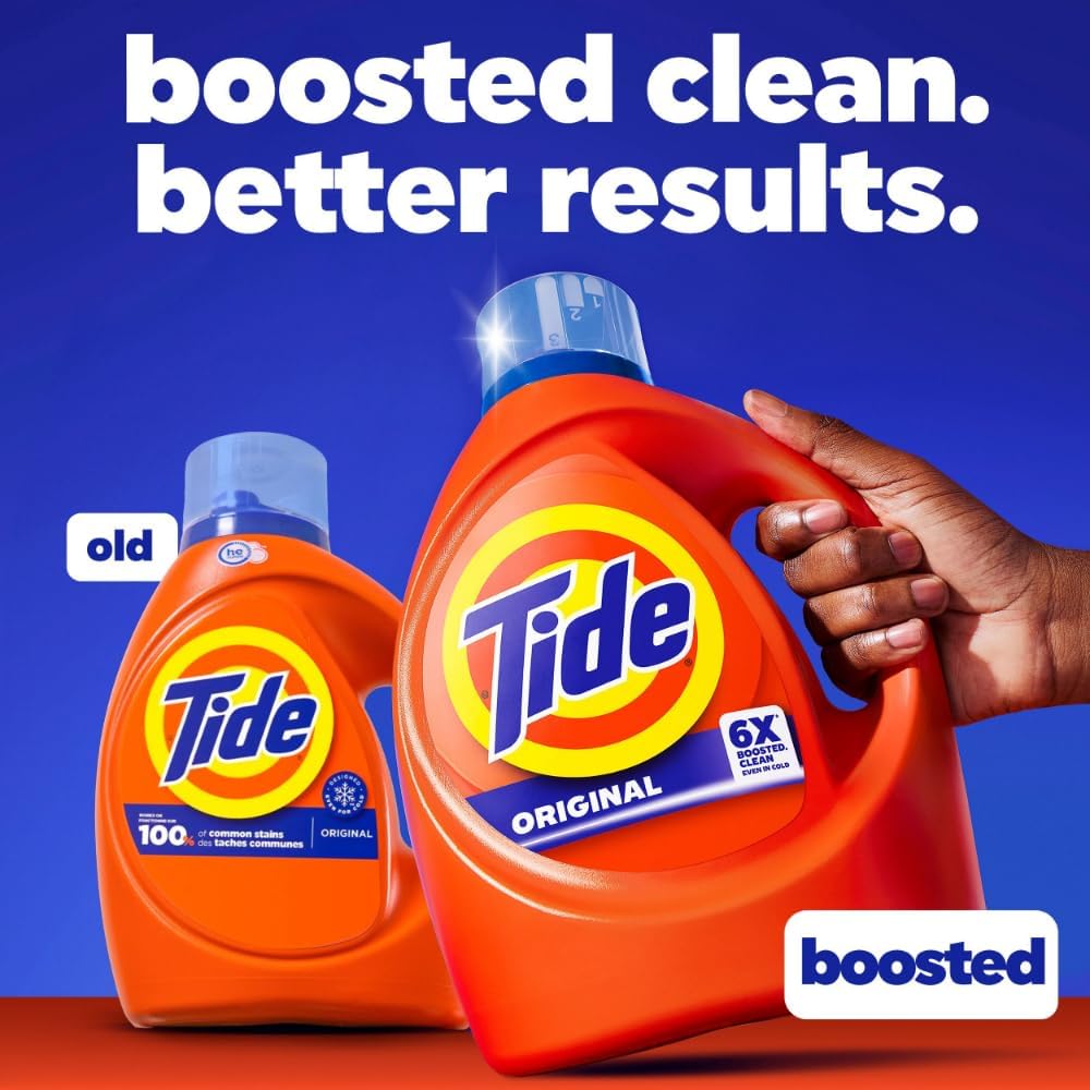 Tide Liquid Laundry Detergent, Original, 64 loads, 84 fl oz, HE Compatible (Packaging May Vary)