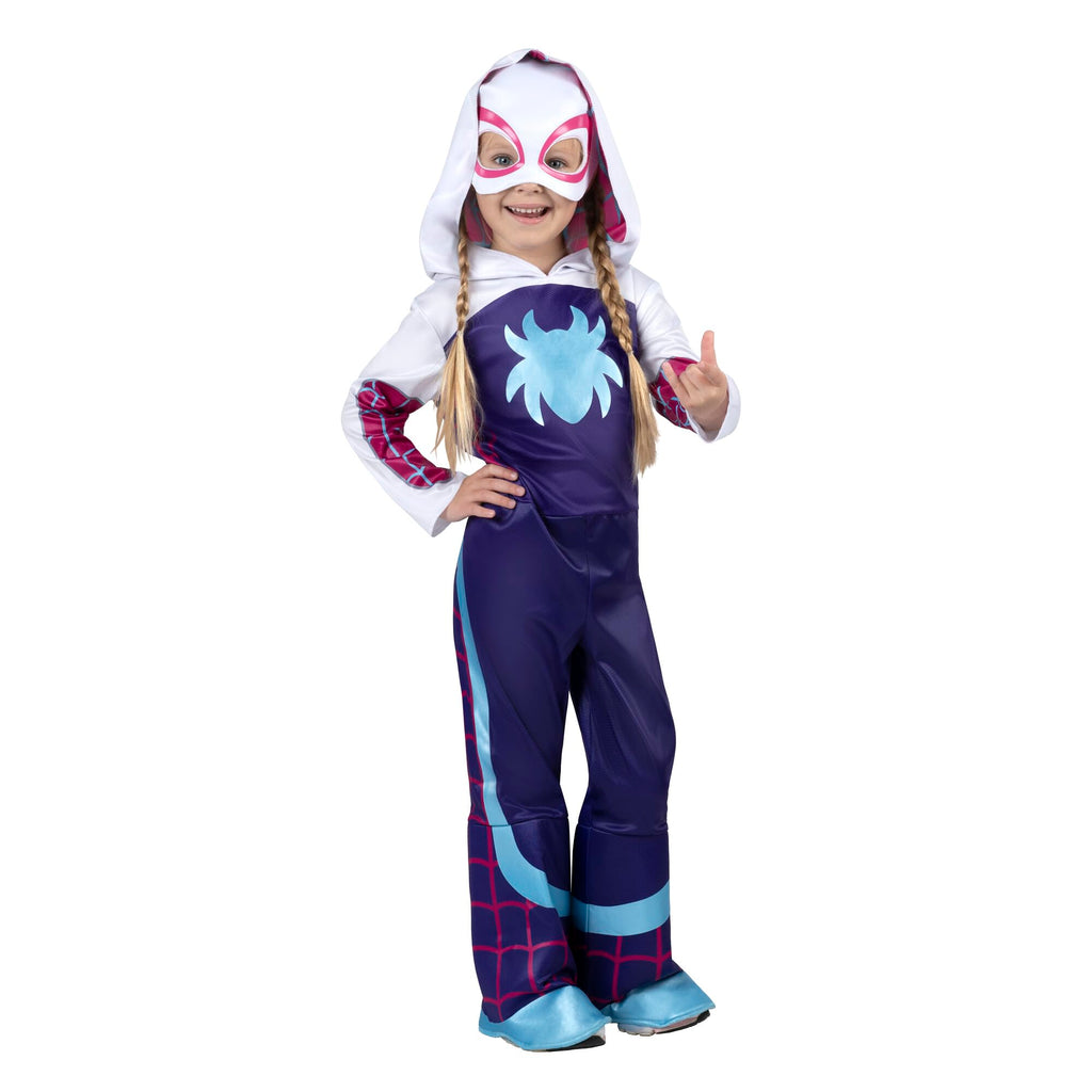 MARVEL Toddler Ghost Spider Costume, Girls Spider-Man and His Amazing Friends Gwen Stacy Kids Costume 3T/4T