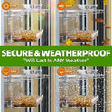 WENMIXER Window Bird Feeder with Non-Marking Self-Adhesive Hooks, Clear and Transparent, Outdoor Wild Bird Watching Gift, Garden Decor (Standard)