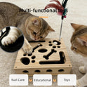 Cat Nail File Scratch Enrichment Box Enrichment Puzzle Toy for Indoor Cats Interactive Cat Scratch Puzzle Enrichment Box Toy with Sandpaper and Bell Ball, Nail File Stress for Cats